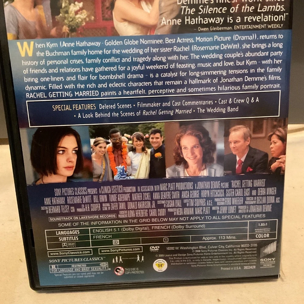 DVD - Rachel Getting Married. V61